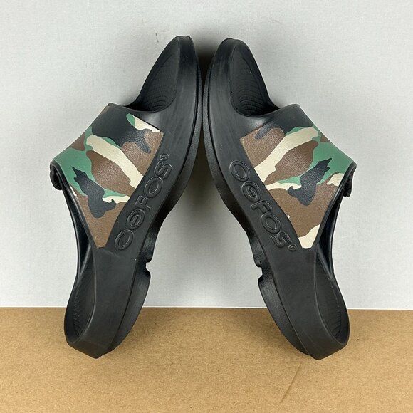 Oofos Ooahh Sport Flex Camo Slide Sandals Womens 10 Mens 8 Green Black Slip On - Picture 6 of 9